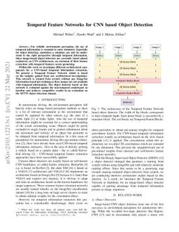 Temporal Feature Networks for CNN based Object Detection