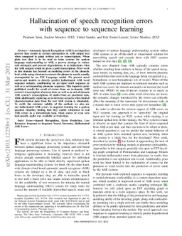 Hallucination of speech recognition errors with sequence to sequence
  learning