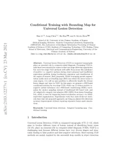 Conditional Training with Bounding Map for Universal Lesion Detection