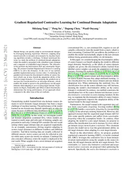 Gradient Regularized Contrastive Learning for Continual Domain
  Adaptation