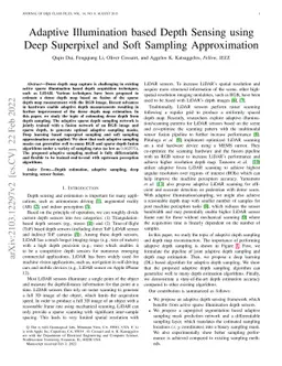 Adaptive Illumination based Depth Sensing using Deep Superpixel and Soft
  Sampling Approximation