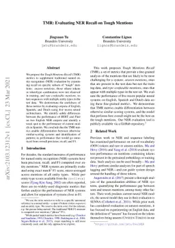 TMR: Evaluating NER Recall on Tough Mentions