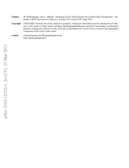 Extracting Causal Visual Features for Limited label Classification