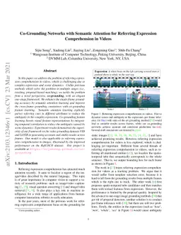 Co-Grounding Networks with Semantic Attention for Referring Expression
  Comprehension in Videos