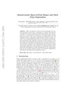 Shared Latent Space of Font Shapes and Their Noisy Impressions