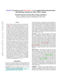 Exercise? I thought you said Éxtra Fries': Leveraging Sentence
  Demarcations and Multi-hop Attention for Meme Affect Analysis