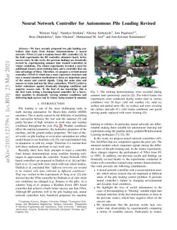 Neural Network Controller for Autonomous Pile Loading Revised