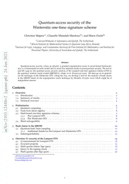 Quantum-access security of the Winternitz one-time signature scheme