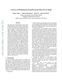 A Survey on Predicting the Factuality and the Bias of News Media