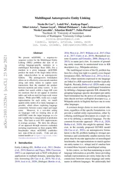 Multilingual Autoregressive Entity Linking