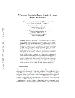 NNrepair: Constraint-based Repair of Neural Network Classifiers