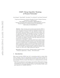 CLIP: Cheap Lipschitz Training of Neural Networks