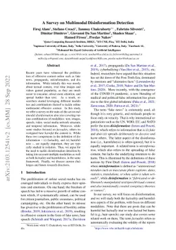 A Survey on Multimodal Disinformation Detection