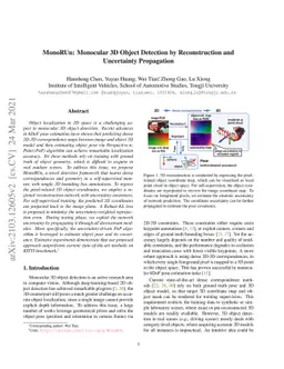 MonoRUn: Monocular 3D Object Detection by Reconstruction and Uncertainty
  Propagation