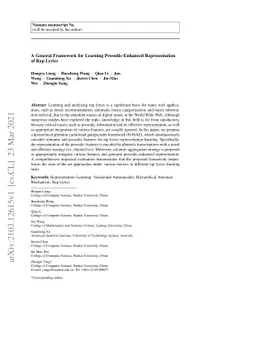 A General Framework for Learning Prosodic-Enhanced Representation of Rap
  Lyrics