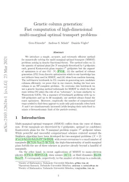 Genetic column generation: Fast computation of high-dimensional
  multi-marginal optimal transport problems