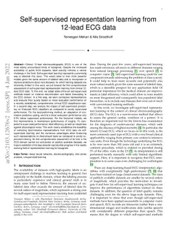 Self-supervised representation learning from 12-lead ECG data