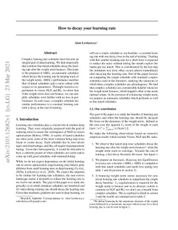 How to decay your learning rate