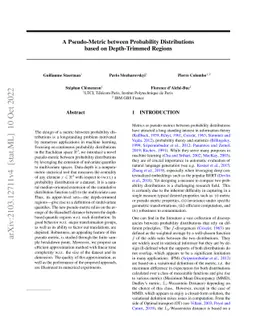 A Pseudo-Metric between Probability Distributions based on Depth-Trimmed
  Regions