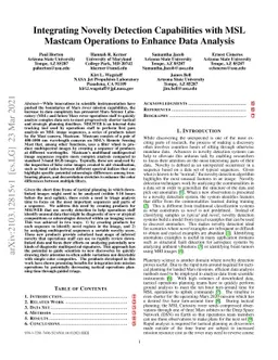 Integrating Novelty Detection Capabilities with MSL Mastcam Operations
  to Enhance Data Analysis