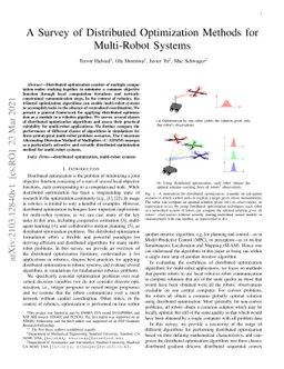 A Survey of Distributed Optimization Methods for Multi-Robot Systems