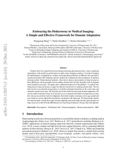 Embracing the Disharmony in Medical Imaging: A Simple and Effective
  Framework for Domain Adaptation