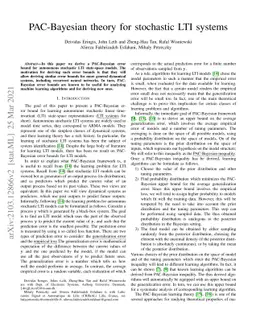 PAC-Bayesian theory for stochastic LTI systems