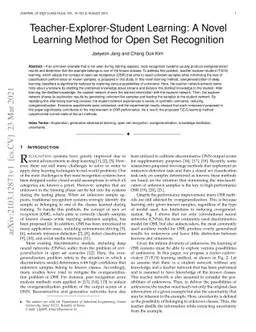 Teacher-Explorer-Student Learning: A Novel Learning Method for Open Set
  Recognition