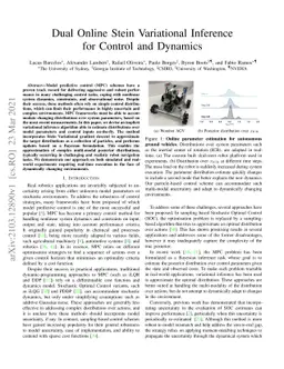 Dual Online Stein Variational Inference for Control and Dynamics