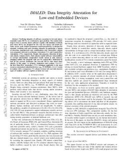 DIALED: Data Integrity Attestation for Low-end Embedded Devices