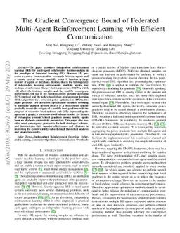 The Gradient Convergence Bound of Federated Multi-Agent Reinforcement
  Learning with Efficient Communication