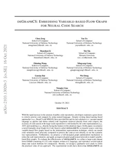 deGraphCS: Embedding Variable-based Flow Graph for Neural Code Search