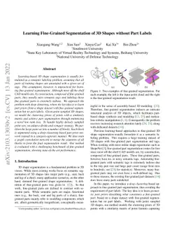 Learning Fine-Grained Segmentation of 3D Shapes without Part Labels