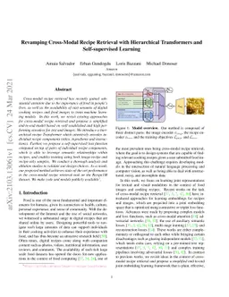 Revamping Cross-Modal Recipe Retrieval with Hierarchical Transformers
  and Self-supervised Learning