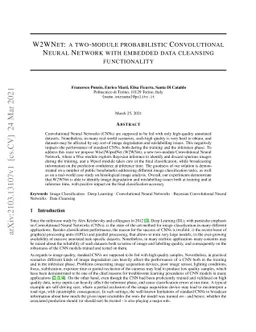 W2WNet: a two-module probabilistic Convolutional Neural Network with
  embedded data cleansing functionality