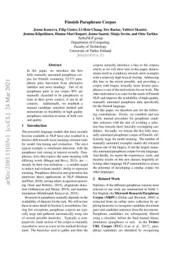 Finnish Paraphrase Corpus