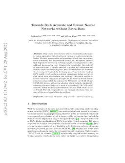 Towards Both Accurate and Robust Neural Networks without Extra Data