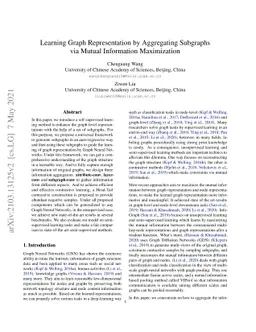 Learning Graph Representation by Aggregating Subgraphs via Mutual
  Information Maximization