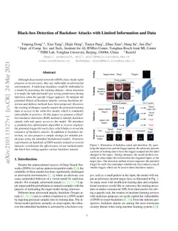 Black-box Detection of Backdoor Attacks with Limited Information and
  Data