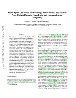 Multi-Agent Off-Policy TD Learning: Finite-Time Analysis with
  Near-Optimal Sample Complexity and Communication Complexity