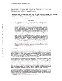 Learning Versatile Neural Architectures by Propagating Network Codes