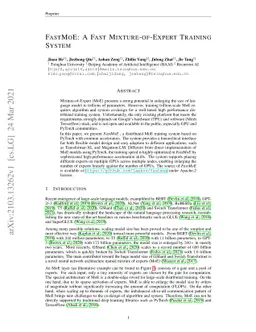 FastMoE: A Fast Mixture-of-Expert Training System