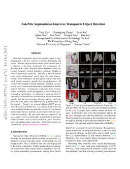 FakeMix Augmentation Improves Transparent Object Detection