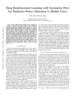 Deep Reinforcement Learning with Symmetric Prior for Predictive Power
  Allocation to Mobile Users