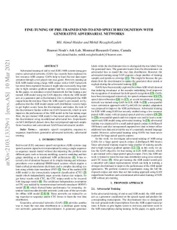 Fine-tuning of Pre-trained End-to-end Speech Recognition with Generative
  Adversarial Networks
