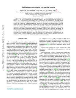 Anticipating synchronization with machine learning