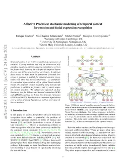 Affective Processes: stochastic modelling of temporal context for
  emotion and facial expression recognition