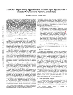 ModGNN: Expert Policy Approximation in Multi-Agent Systems with a
  Modular Graph Neural Network Architecture