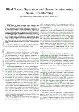 Blind Speech Separation and Dereverberation using Neural Beamforming