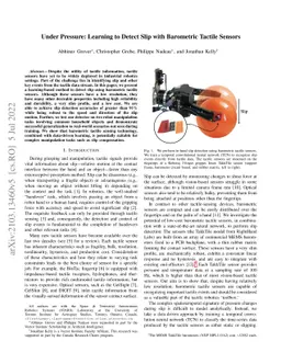 Under Pressure: Learning to Detect Slip with Barometric Tactile Sensors